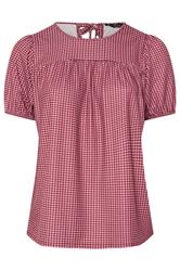 LIMITED COLLECTION Plus Size Red Gingham Tie Back Top | Yours Clothing 5