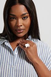 Silver Tone Swirl Stretch Ring | Yours Clothing 1