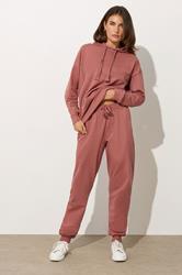 LTS Tall Coral Pink Jersey Drawcord Cuffed Joggers | Long Tall Sally 3