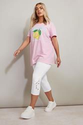 Plus Size White Lace Cropped Leggings | Yours Clothing 4