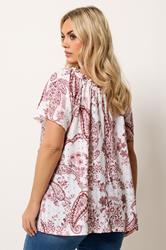 YOURS Plus Size Pink Paisley Broderie Anglaise Top | Yours Clothing 2