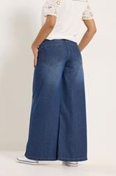 M&Co Petite Blue Midwash Palazzo Jeans | M&Co 2