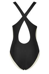 LTS Tall Women's Black & White Colourblock Sporty Swimsuit | Long Tall Sally 7