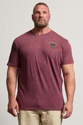 BadRhino Big & Tall Red Acid Wash 'Nevada Motorheads' Slogan T-Shirt | BadRhino 1