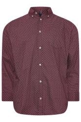 BadRhino Big & Tall Burgundy Red Geometric Print Party Shirt