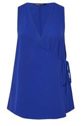YOURS Curve Cobalt Blue Wrap Vest Top