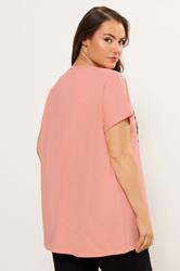 YOURS Plus Size Orange Leopard Heart T-Shirt | Yours Clothing 2