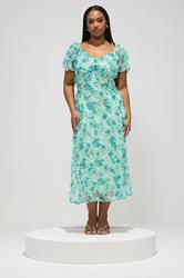 YOURS LONDON Plus Size Mint Green Floral Ruffle Maxi Dress | Yours Clothing 3