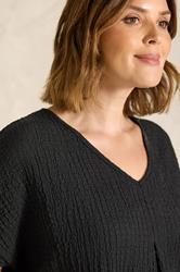 EVANS Plus Size Black Pleat Front Swing Top | Evans 4