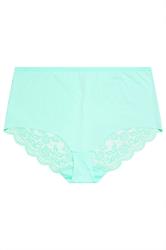 YOURSET 3 PACK Curve Plus Size Blue & White Lace Back High Waisted Knickers | Yours Clothing 7