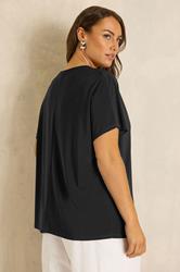 EVANS Plus Size Black Bar Detail Top | Evans 2