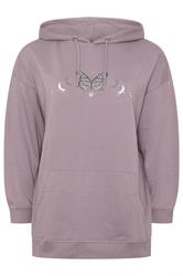 YOURS Plus Size Mauve Purple Celestial Hoodie | Yours Clothing 6