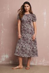 LTS Tall Purple Floral Puff Sleeve Midi Dress | Long Tall Sally 3