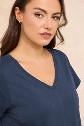 EVANS Plus Size Navy Blue Premium Cotton Dress | Evans 6