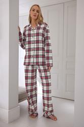 LTS Tall Ivory White & Red Cotton Check Pyjama Set | Long Tall Sally 3