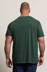 BadRhino Big & Tall Green Acid Wash Tattoo Tiger Graphic T-Shirt | BadRhino 2