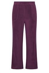 YOURS Curve Burgundy Red Wide Leg Fleece Trousers