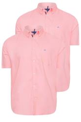 BadRhino Big & Tall Pink 2 PACK Short Sleeve Oxford Shirts