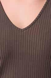 LIMITED COLLECTION Plus Size Brown Ribbed V-Neck Top | Yours Clothing 4