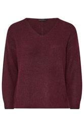 EVANS Curve Purple Knitted V-Neck Jumper