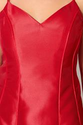 YOURS LONDON Plus Size Red Satin Twill Corset Dress | Yours Clothing 5