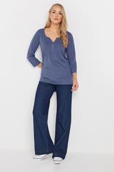 LTS Tall 2 PACK Light Pink & Blue Cotton Henley Tops | Long Tall Sally 4