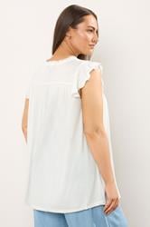 EVANS Plus Size White Cutwork Tie Neck Blouse Modal | Evans 2