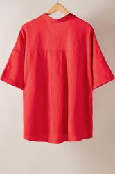 EVANS Plus Size Red Linen Shirt  | Yours Clothing 6