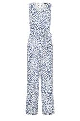 LTS Tall Women's Blue & White Ikat Belted Jumpsuit | Long Tall Sally 7