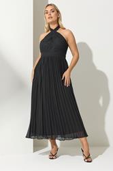 YOURS LONDON Plus Size Black Lace Halterneck Maxi Dress | Yours Clothing  5