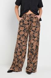 LTS Tall Rust Orange Floral Print Wide Leg Trousers | Long Tall Sally 2