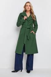 LTS Tall Dark Green Belted Wrap Formal Coat | Long Tall Sally 3