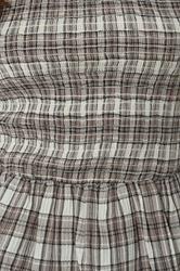 PixieGirl Petite Women's Brown Check Shirred Long Sleeve Top | PixieGirl 6