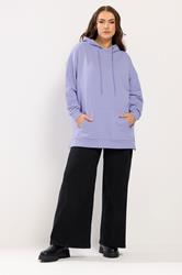 YOURS Plus Size Purple Pocket Front Hoodie | Yours Clothing 1