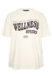 YOURS ACTIVE Curve Cream 'Wellness Studio' T-Shirt