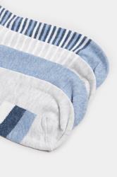 YOURSET 4 PACK Plus Size Blue Tonal Stripe Ankle Socks | Yours  4