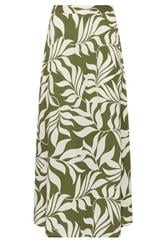 M&Co Khaki Green Leaf Print Midi Skirt | M&Co 5