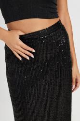PixieGirl Petite Women's Black Sequin Embellished Maxi Skirt | PixieGirl 5