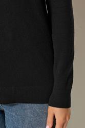 LTS Tall Women's Black Knitted Crew Neck Jumper | Long Tall Sally 4