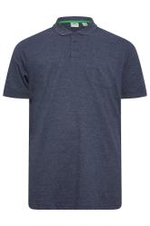 D555 Big & Tall Navy Blue Marl Pique Polo Shirt | BadRhino 1