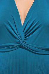 YOURS LONDON Plus Size Teal Blue Knot Pleated Maxi Dress | Yours Clothing 4