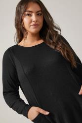 EVANS Plus Size Black Front Pocket Tunic Jumper | Evans  4