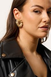Gold Tone Statement Stud Earrings | Yours Clothing 2