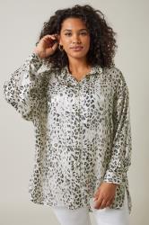 EVANS Plus Size Ivory White Leopard Print Blouse | Evans  3