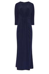 LTS Tall Navy Blue Drape Wrap Maxi Dress
