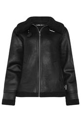 LTS Tall Black Aviator Taped Seam Jacket