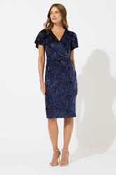 M&Co Blue Mixed Sequin Wrap Midi Dress | M&Co 2