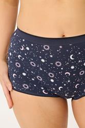YOURSET 5 PACK Plus Size Navy Blue Celestial Print Shorts | Yours Clothing 6