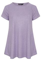 YOURS Curve Purple Ribbed Soft Touch T-Shirt