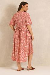 EVANS Plus Size Rust Orange High-Low Midi Dress | Evans 4